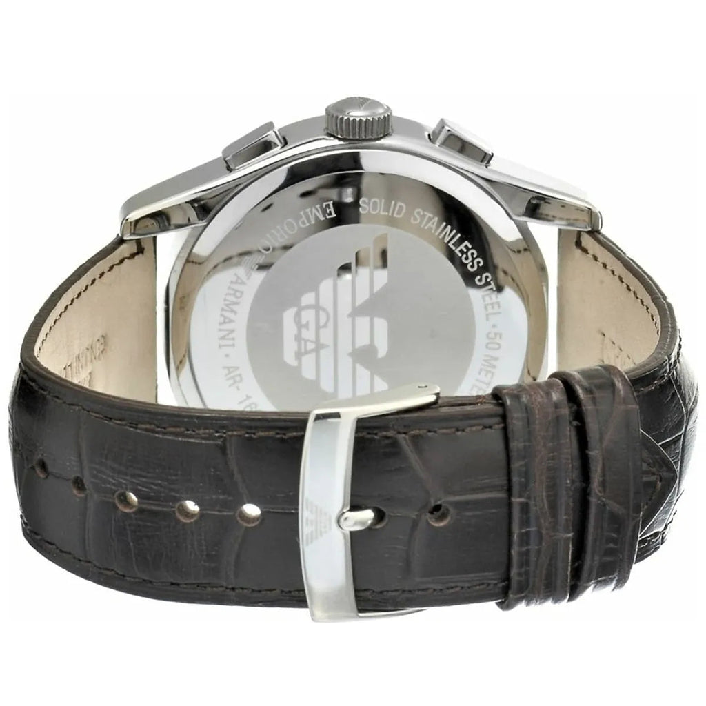 Emporio Armani Valente Chronograph Amber Dial Brown Leather Strap Watch For Men - AR1634 Buy Now By Emporio Armani