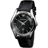 Emporio Armani Valente Black Dial Black Leather Strap Watch For Men - AR0643 Buy Now By Emporio Armani