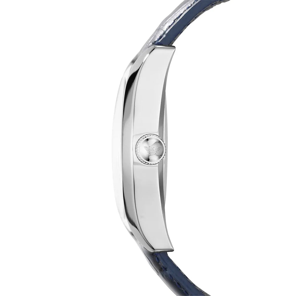 Emporio Armani Valente Quartz Silver Dial Grey Leather Strap Watch For Men - AR1666 Buy Now By Emporio Armani