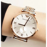 Emporio Armani Retro Silver Dial Two Tone Steel Strap Watch For Men - AR1677 Buy Now By Emporio Armani