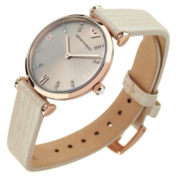 Emporio Armani Gianni T Bar Gunmetal Dial Beige Leather Strap Watch For Women - AR1681 Buy Now By Emporio Armani