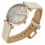 Emporio Armani Gianni T Bar Gunmetal Dial Beige Leather Strap Watch For Women - AR1681 Buy Now By Emporio Armani