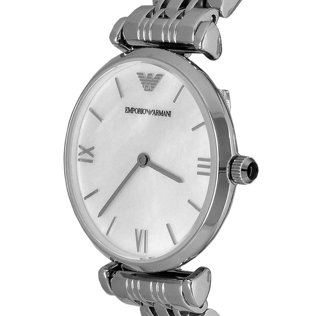 Emporio Armani T Bar Mother of Pearl Dial Steel Strap Watch For Women - AR1682 Buy Now By Emporio Armani