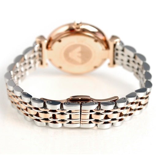 Emporio Armani T Bar Gianni Classic Mother Of Pearl Dial Two Tone Steel Strap Watch For Women - AR1683 Buy Now By Emporio Armani