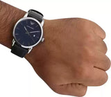 Emporio Armani Classic Quartz Blue Dial Black Leather Strap Watch For Men - AR1731 Buy Now By Emporio Armani