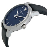 Emporio Armani Classic Quartz Blue Dial Black Leather Strap Watch For Men - AR1731 Buy Now By Emporio Armani