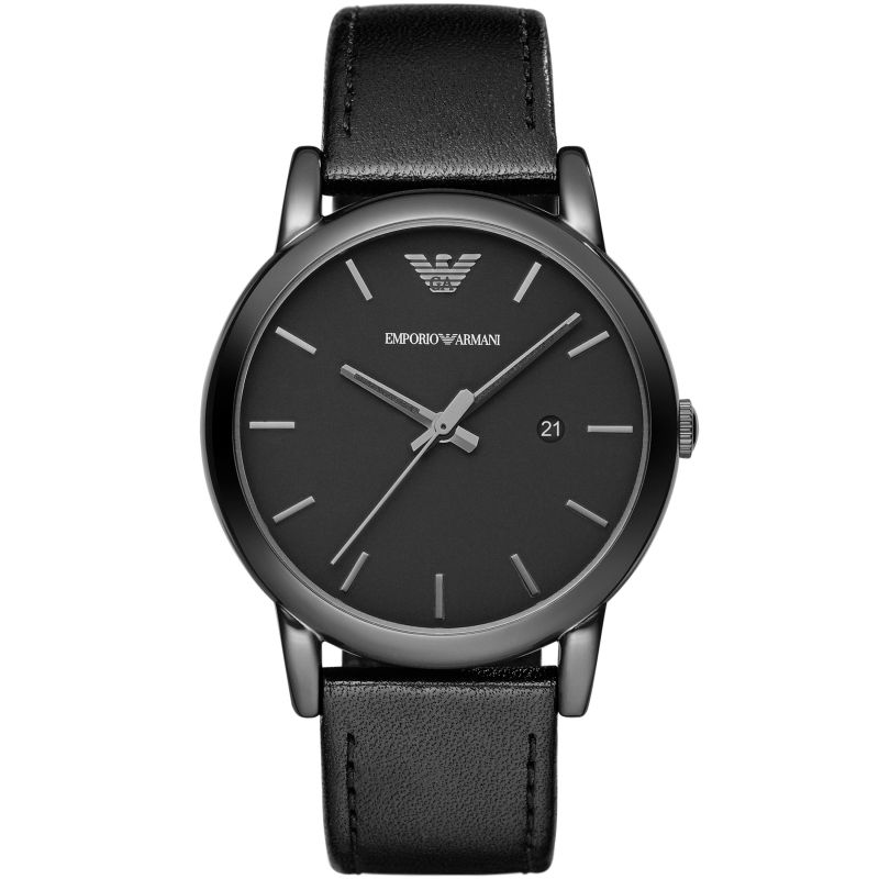 Emporio Armani Classic Black Dial Black Leather Strap Watch For Men - AR1732 Buy Now By Emporio Armani