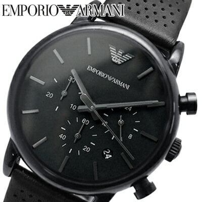 Emporio Armani Luigi Chronograph Black Dial Black Leather Strap Watch For Men - AR1737 Buy Now By Emporio Armani
