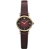 Emporio Armani Gianni T Bar Burgundy Dial Burgundy Leather Strap Watch For Women - AR1758 Buy Now By Emporio Armani