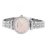 Emporio Armani Gianni T Bar Pink Mother of Pearl Dial Silver Steel Strap Watch For Women - AR1779 Buy Now By Emporio Armani