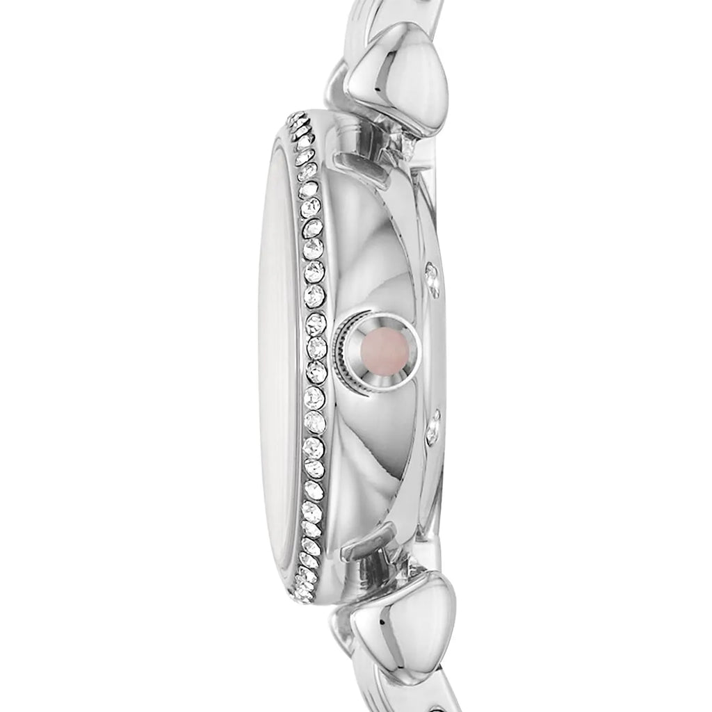 Emporio Armani Classic Gianni T Bar Crystals Pink Dial Silver Steel Strap Watch For Women - AR1781 Buy Now By Emporio Armani