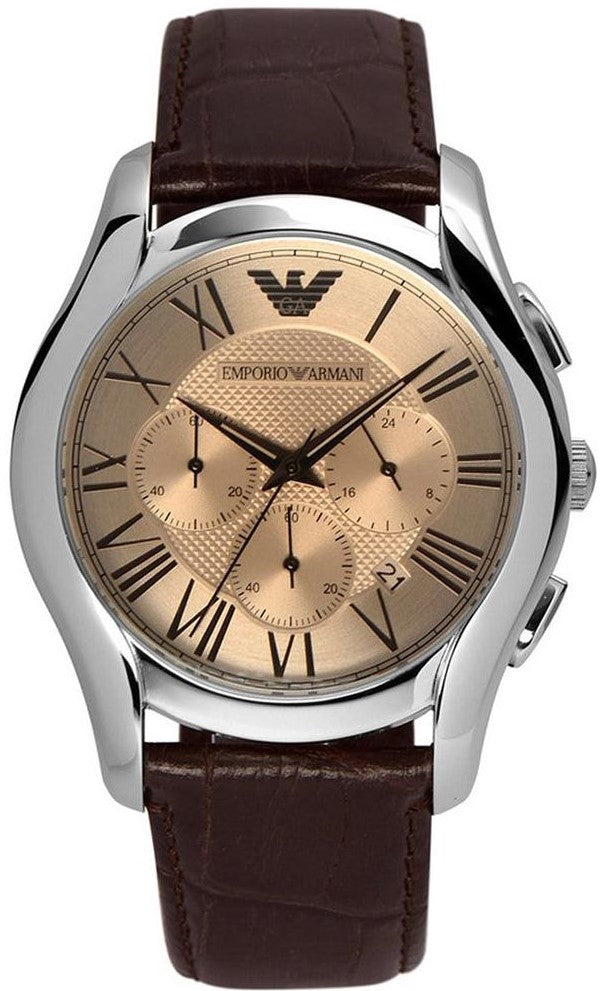 Emporio Armani Valente Chronograph Brown Dial Brown Leather Strap Watch For Men - AR1785 Buy Now By Emporio Armani