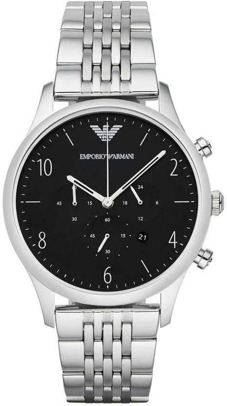 Emporio Armani Beta Chronograph Black Dial Steel Strap Watch For Men - AR1863 Buy Now By Emporio Armani