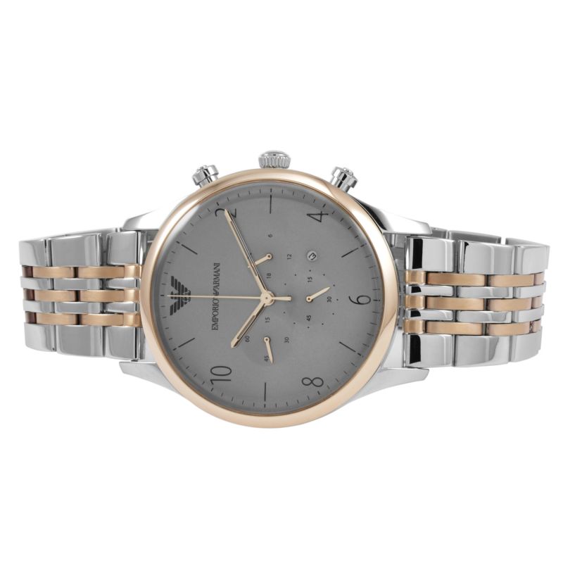Emporio Armani Beta Chronograph Grey Dial Two Tone Steel Strap Watch For Men - AR1864 Buy Now By Emporio Armani