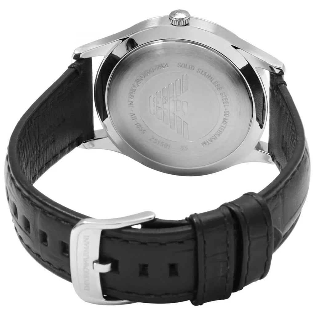 Emporio Armani Classic Quartz Black Dial Black Leather Strap Watch For Men - AR1865 Buy Now By Emporio Armani