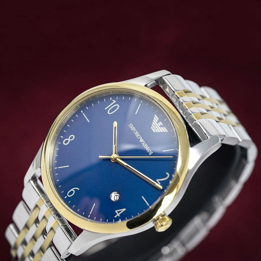 Emporio Armani Classic Quartz Blue Dial Two Tone Steel Strap Watch For Men - AR1868 Buy Now By Emporio Armani