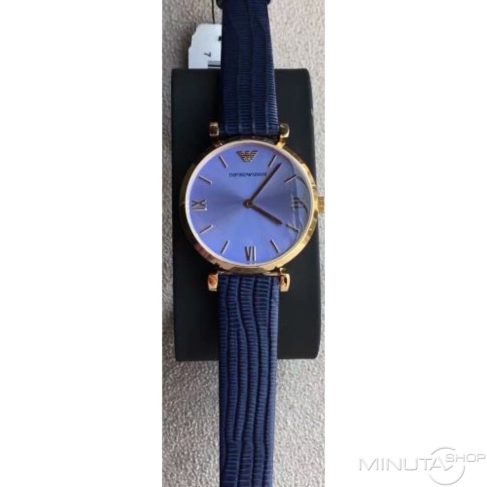 Emporio Armani Gianni T Bar Blue Dial Blue Leather Strap Watch For Women - AR1875 Buy Now By Emporio Armani