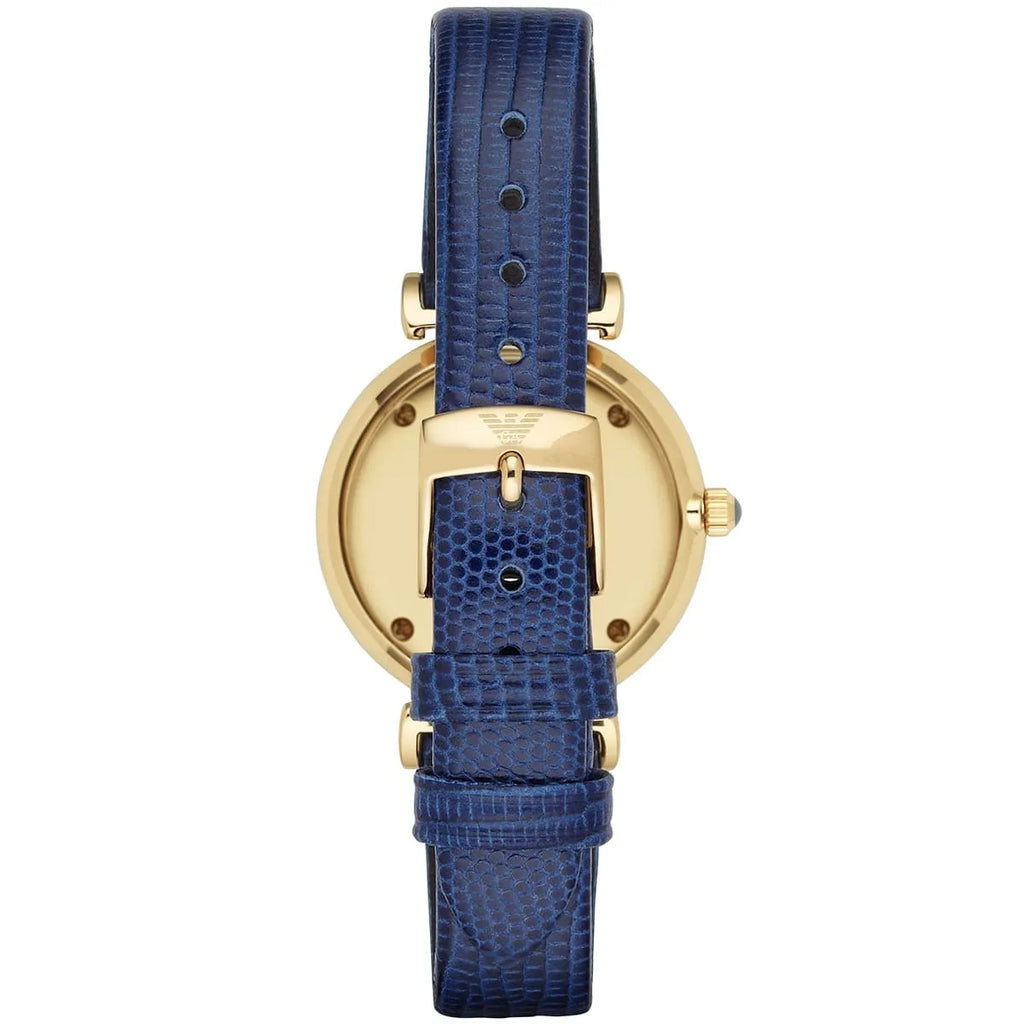 Emporio Armani Gianni T Bar Blue Dial Blue Leather Strap Watch For Women - AR1875 Buy Now By Emporio Armani