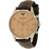 Emporio Armani Classic Chronograph Cream Dial Brown Leather Strap Watch For Men - AR1878 Buy Now By Emporio Armani
