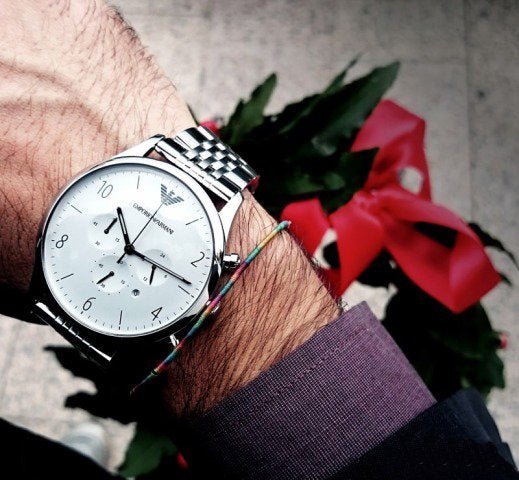 Emporio Armani Classic Chronograph Silver Dial Silver Steel Strap Watch For Men - AR1879 Buy Now By Emporio Armani