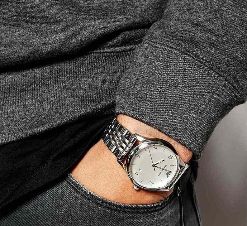 Emporio Armani Classic Chronograph Silver Dial Silver Steel Strap Watch For Men - AR1879 Buy Now By Emporio Armani