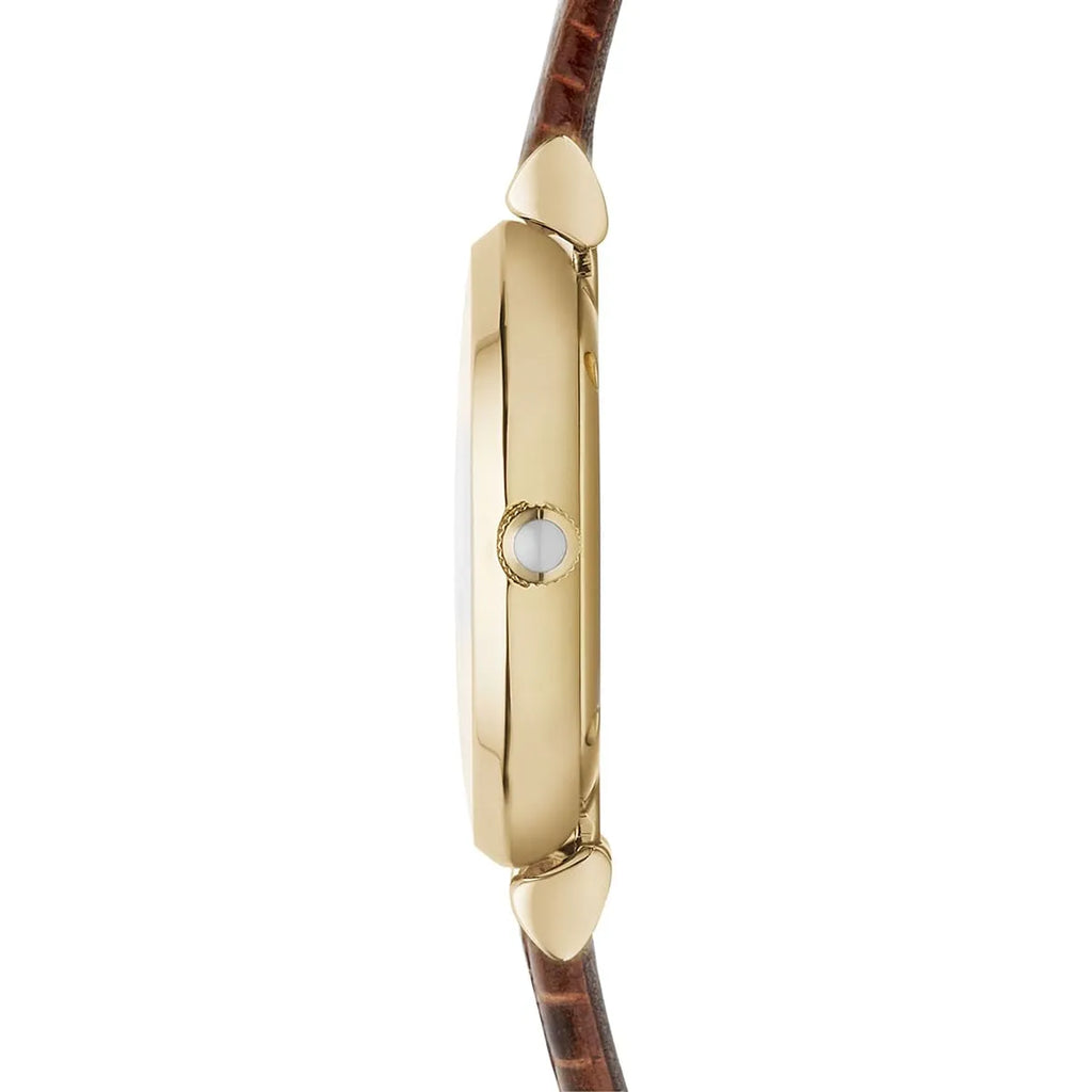 Emporio Armani Gianni T Bar Beige Dial Brown Leather Strap Watch For Women - AR1883 Buy Now By Emporio Armani