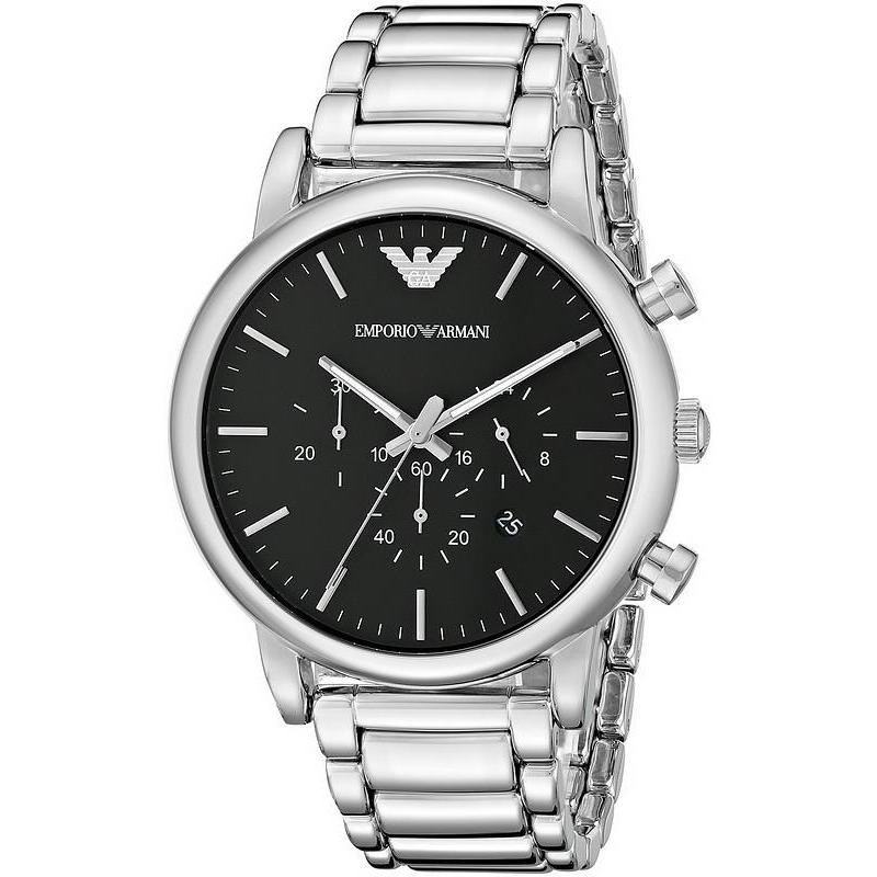 Emporio Armani Luigi Black Dial Silver Steel Strap Watch For Men - AR1894 Buy Now By Emporio Armani