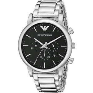 Emporio Armani Luigi Black Dial Silver Steel Strap Watch For Men - AR1894 Buy Now By Emporio Armani