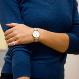 Emporio Armani Gianni T Bar White Mother of Pearl Dial Gold Steel Strap Watch For Women - AR1907 Buy Now By Emporio Armani