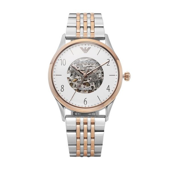 Emporio Armani Meccanico White Dial Two Tone Steel Strap Watch For Men - AR1921 Buy Now By Emporio Armani