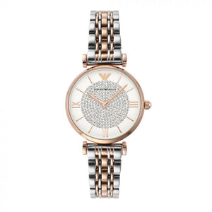 Emporio Armani Gianni T Bar White Dial Two Tone Steel Strap Watch For Women - AR1926 Buy Now By Emporio Armani