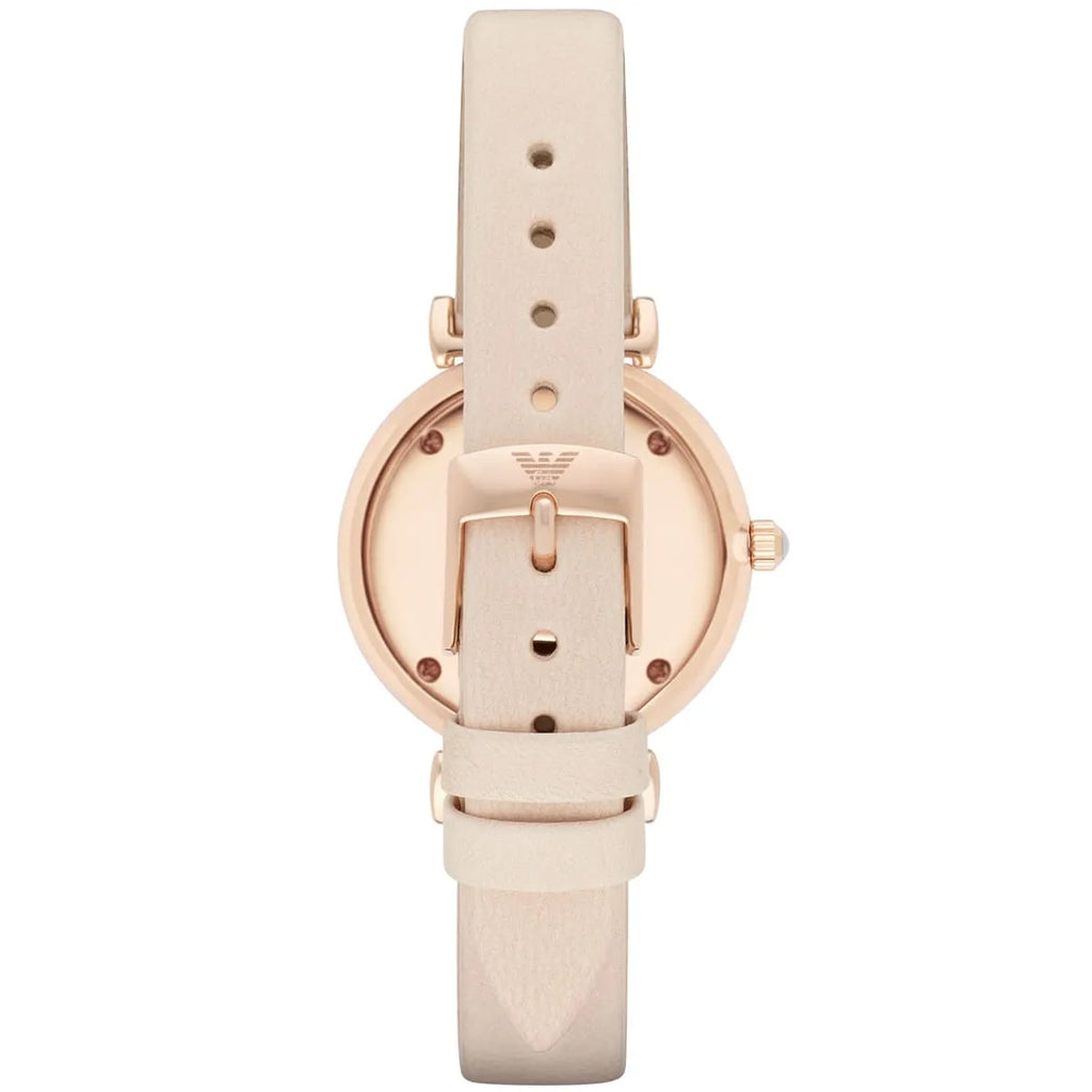 Emporio Armani Gianni T Bar Quartz White Dial Beige Leather Strap Watch For Women - AR1927 Buy Now By Emporio Armani