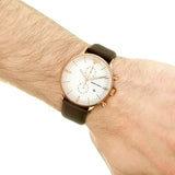 Emporio Armani Retro Quartz White Dial Brown Leather Strap Watch For Men - AR1936 Buy Now By Emporio Armani