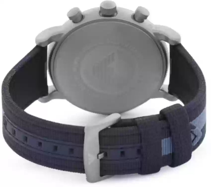 Emporio Armani Luigi Chronograph Quartz Blue Dial Blue Nylon Strap Watch For Men - AR1949 Buy Now By Emporio Armani
