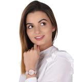 Emporio Armani Gianni T Bar Mother Of Pearl Pink Dial Pink Leather Strap Watch For Women - AR1958 Buy Now By Emporio Armani