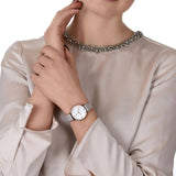 Emporio Armani Gianni T Bar Quartz Mother of Pearl Dial White Leather Strap Watch For Women - AR1965 Buy Now By Emporio Armani