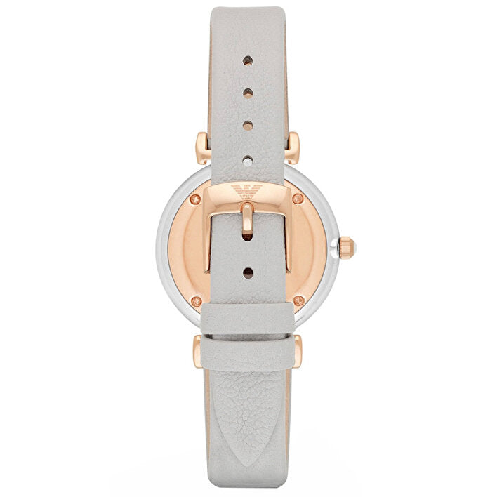 Emporio Armani Gianni T Bar Quartz Mother of Pearl Dial White Leather Strap Watch For Women - AR1965 Buy Now By Emporio Armani