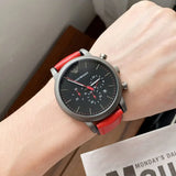 Emporio Armani Luigi Chronograph Black Dial Red Leather Strap Watch For Men - AR1971 Buy Now By Emporio Armani