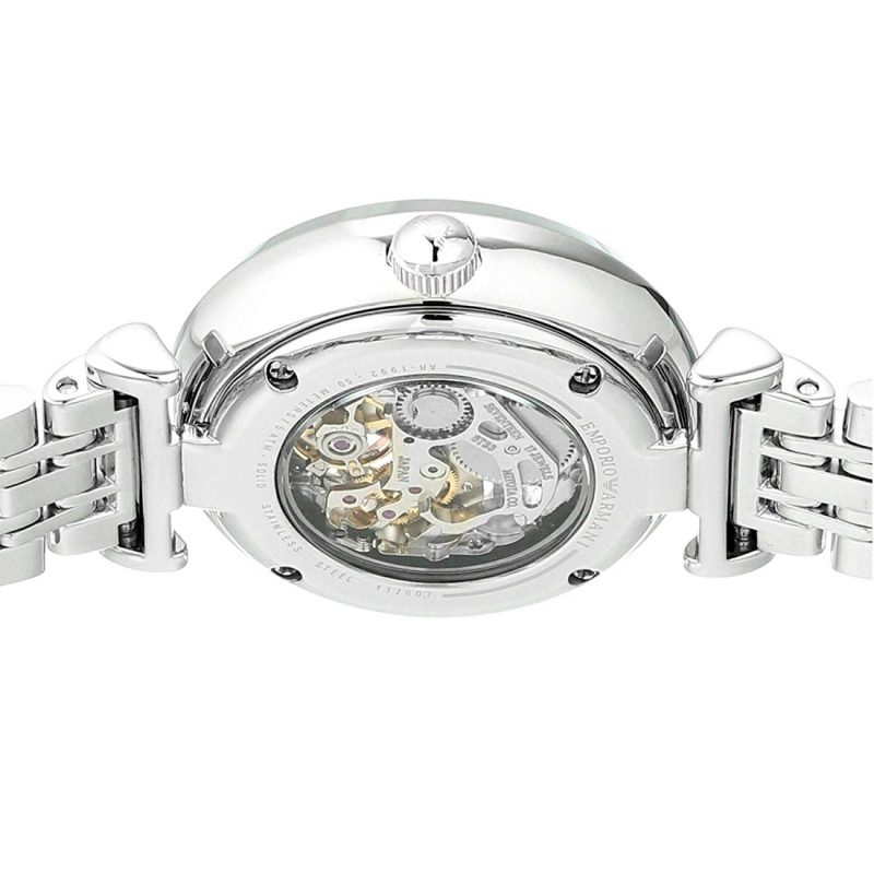 Emporio Armani Meccanico Mother of Pearl Dial Silver Steel Strap Watch For Women - AR1991 Buy Now By Emporio Armani