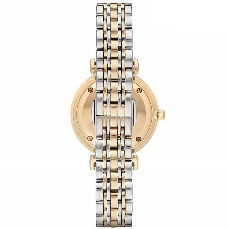 Emporio Armani Gianni T Bar Analog White Dial Two Tone Steel Strap Watch For Women - AR2076 Buy Now By Emporio Armani