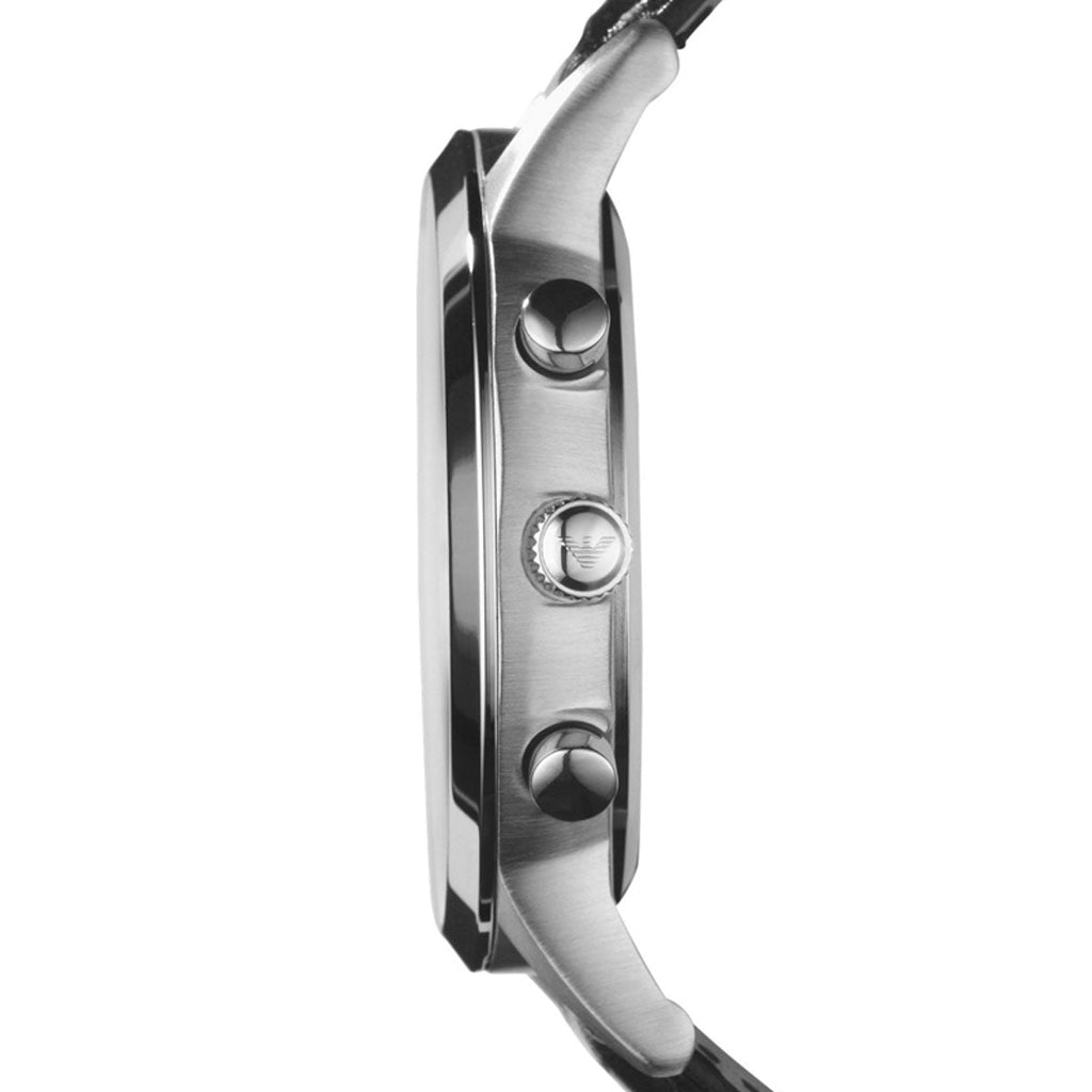 Emporio Armani Classic Chronograph Silver Dial Black Leather Strap Watch For Men - AR2432 Buy Now By Emporio Armani