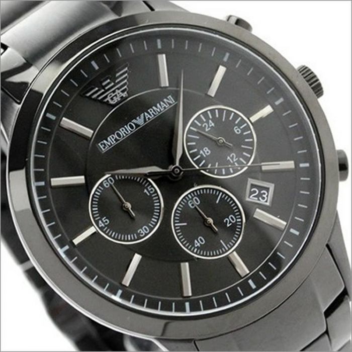 Emporio Armani Classic Chronograph Black Dial Black Stainless Steel Strap Watch For Men - AR2453 Buy Now By Emporio Armani