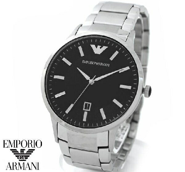 Emporio Armani Sportivo Black Dial Silver Stainless Steel Watch For Men - AR2457 Buy Now By Emporio Armani