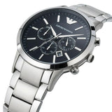 Emporio Armani Sportivo Chronograph Black Dial Silver Steel Strap Watch For Men - AR2460 Buy Now By Emporio Armani