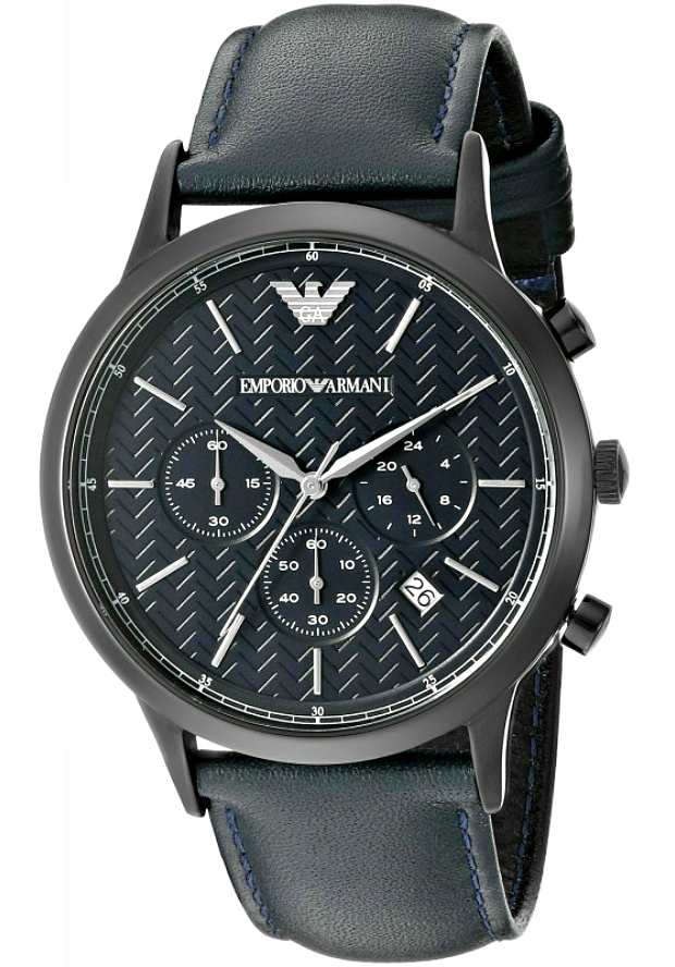 Emporio Armani Renato Chronograph Quartz Blue Dial Blue Leather Strap Watch For Men - AR2481 Buy Now By Emporio Armani