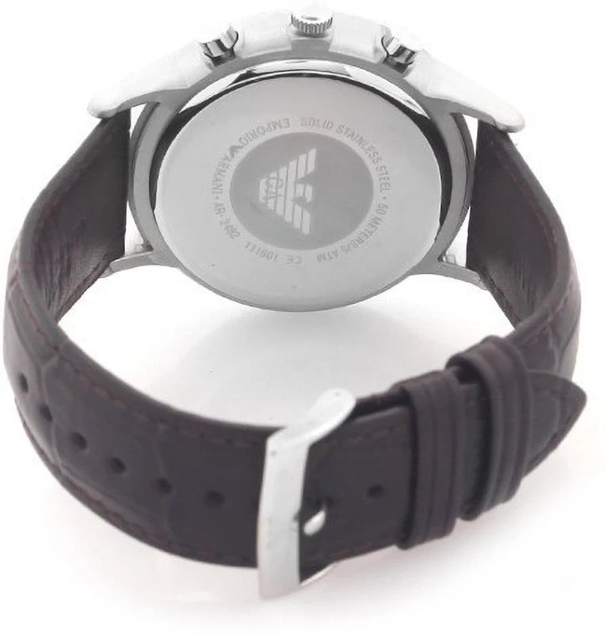 Emporio Armani Renato Chronograph Black Dial Brown Leather Strap Watch For Men - AR2482 Buy Now By Emporio Armani