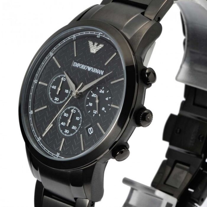 Emporio Armani Dress Chronograph Quartz Black Dial Black Stainless Steel Strap Watch For Men - AR2485 Buy Now By Emporio Armani