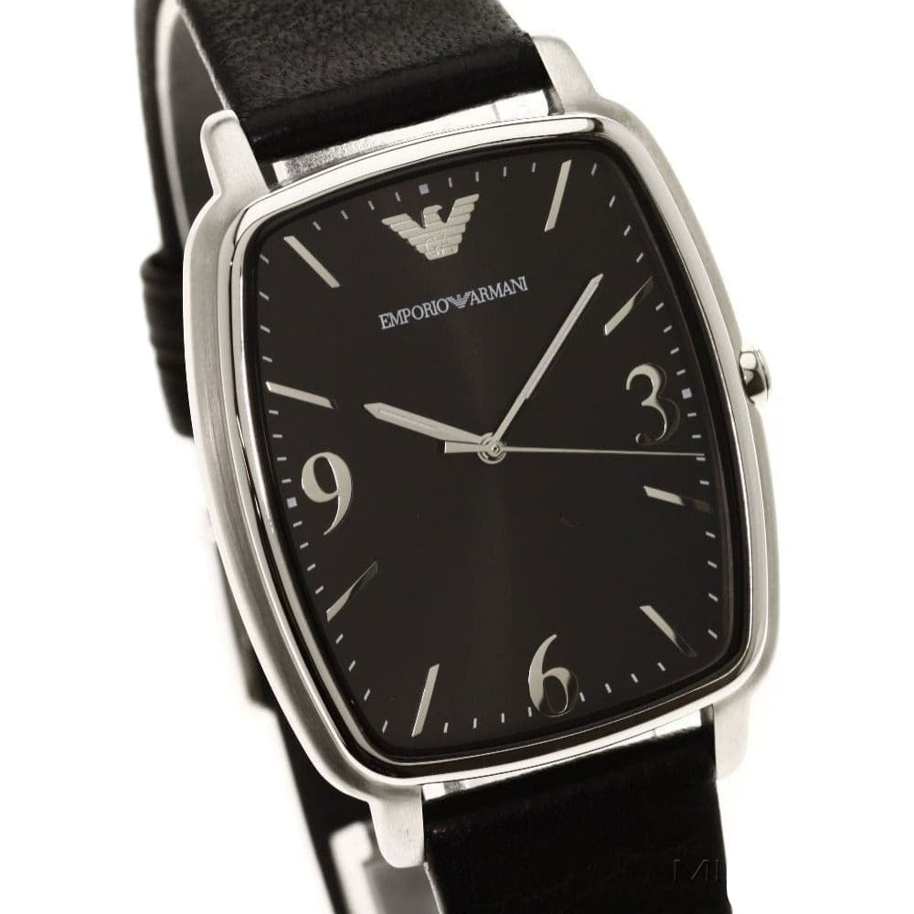 Emporio Armani Epsilon Quartz Black Dial Black Leather Strap Watch For Men - AR2490 Buy Now By Emporio Armani