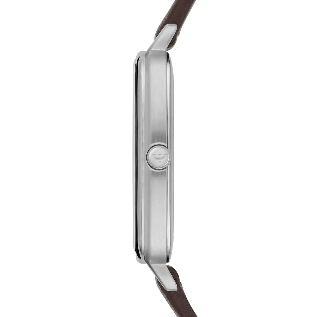 Emporio Armani Retro Quartz Blue Dial Black Leather Strap Watch For Men - AR2491 Buy Now By Emporio Armani