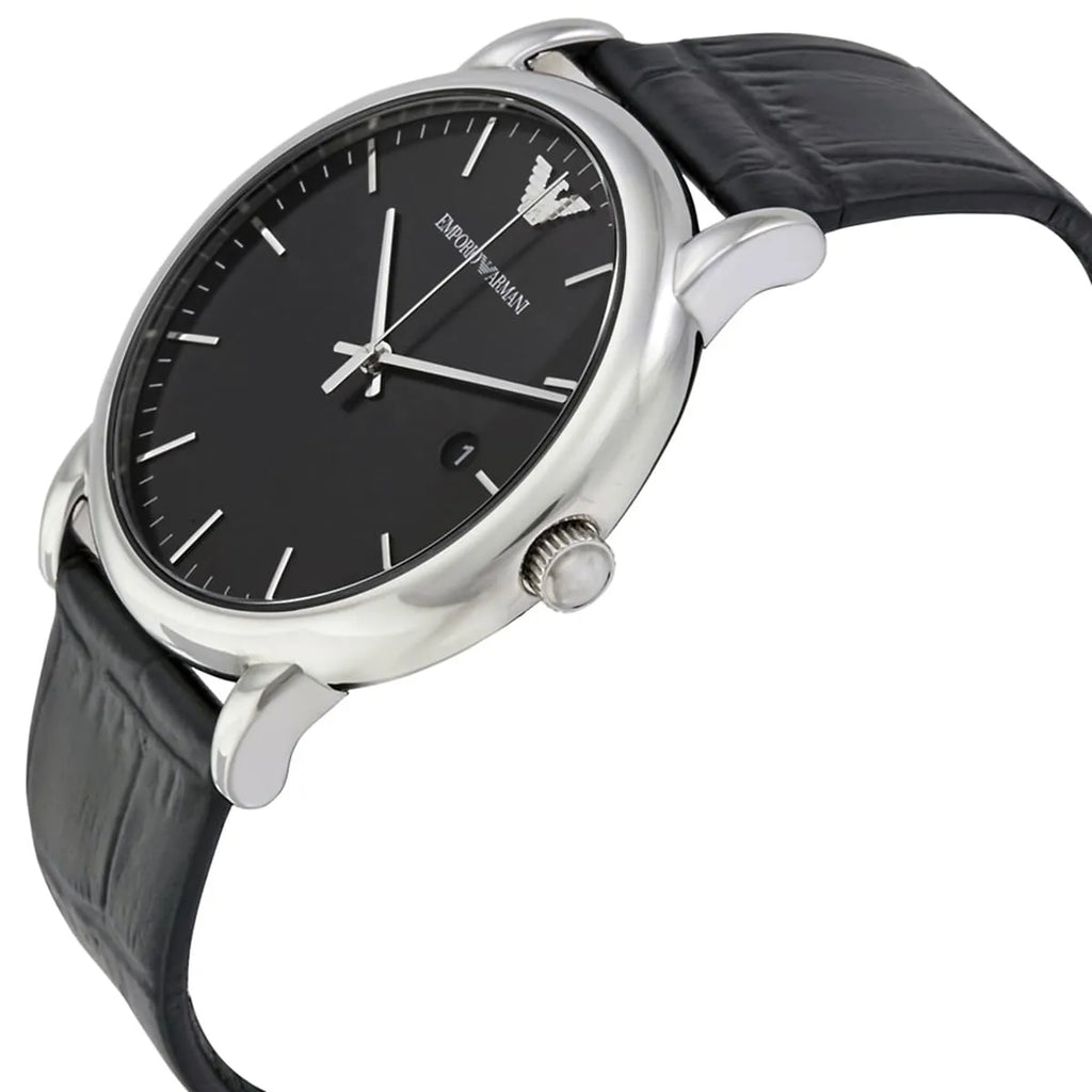 Emporio Armani Luigi Quartz Black Dial Black Leather Strap Watch For Men - AR2500 Buy Now By Emporio Armani